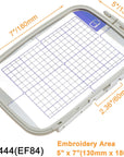 Embroidery Machine Hoop SA444 with 5"X7" Embroidery Area for Brother PE800 PE780D PE770 PE700 PE750D SE1900/1800 Innovis 1250D/1200 & Babylock Accord /Emore /Ellure