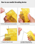 Automatic Needle Threader, with 2 Pcs Plastic Needle Threader Easy Needle Threader Tool Sewing Accessories