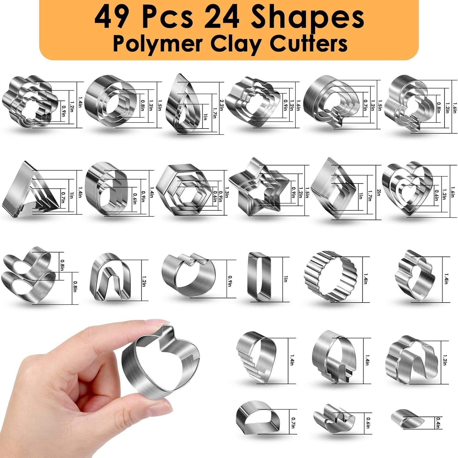Polymer Clay Cutters for Earrings Making, 705 PCS Set with 49 Shapes Stainless Steel Cutter Tools, 640 Jewelry Accessories, 16 Circle Shape Earring