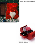 Valentine's Day Gift Rose Bear Eternal Flower Rose Teddy Bear PE Foam Bear 25cm Valentines Day