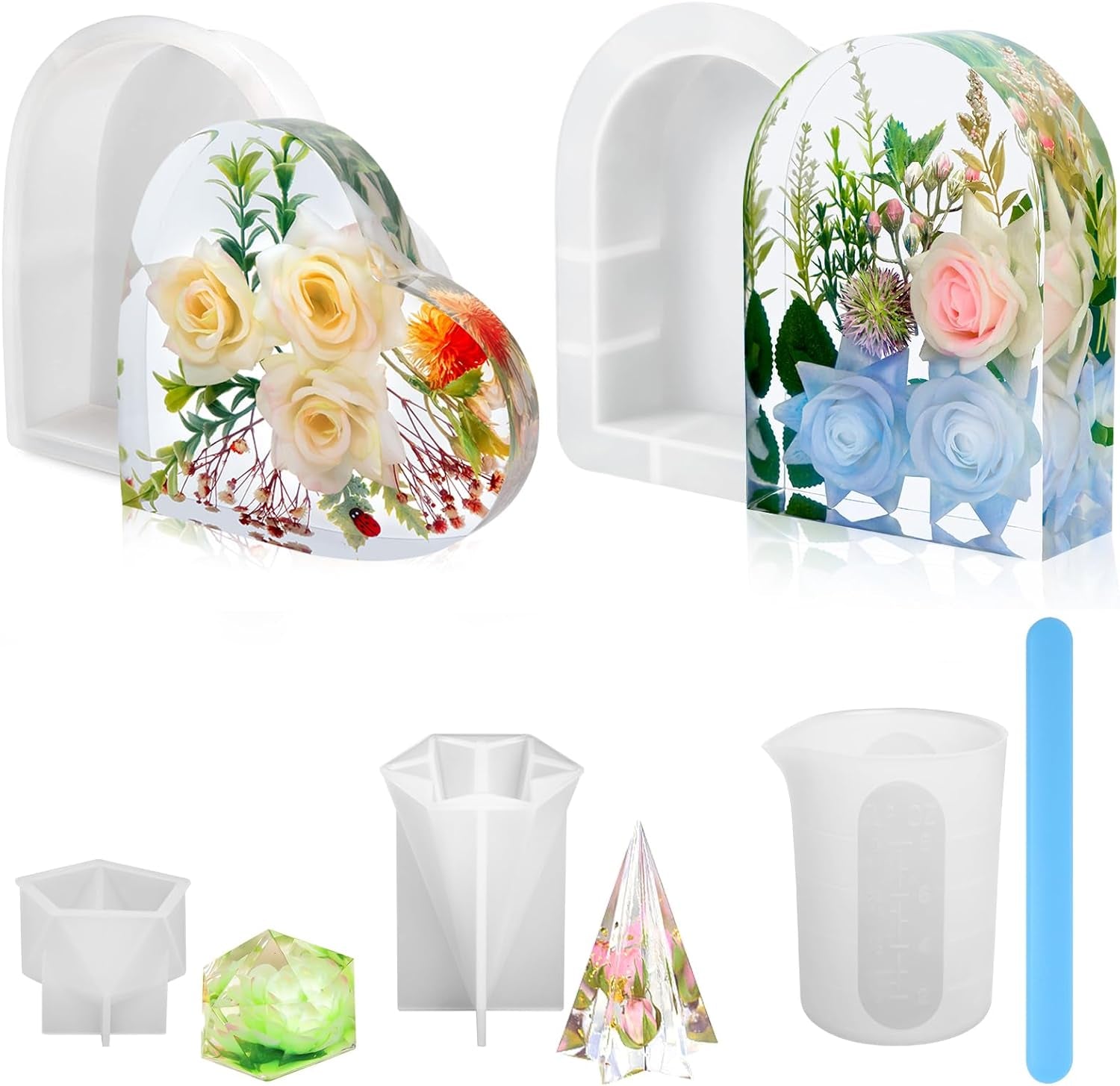 Resin Molds Silicone,Epoxy Resin Casting Craft Mold for Flower Preservation Bookends DIY Art (Large, Arch)