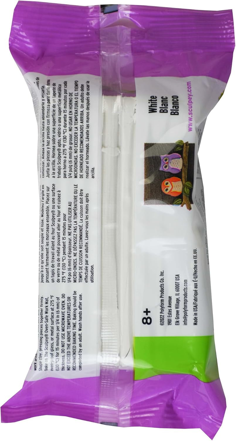 Original ® White, Non Toxic, Polymer Clay, Oven Bake Clay, 1 Pound Great for Modeling, Sculpting, Holiday, DIY and School Projects. Great for All Skill Levels