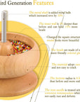 Upgrade Wooden Bead Spinner with 2 Pcs Big Needles,8000 Pcs Seed Beads and 1 Surprise Gift Pack for Jewelry Making Tools,Quickly Stringing Beads Tool, Manual Operated
