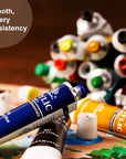 Acrylic Paint Set, 24X12Ml Tubes, Non-Toxic Craft Paints for Canvas, Paper, Wood, Ceramic, Painting Art Supplies for Adults, Beginners