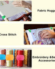 22 Pcs Fabric Huggers and Magnetic Fabric Clips for Cross Stitch, Silicone Thread Spool Huggers and Needle Minder Magnet for Embroidery and Quilting, Cross Stitch Supplies and Accessories