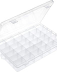 36 Grids Clear Plastic Organizer Box with Adjustable Compartment Dividers, Jewlery Storage Bead Organizer Rock Collection Box for Fishing Tackles Washi Tapes Threads