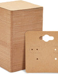 200 Bulk Pack Kraft Paper Earring Cards for Selling Jewelry, Necklaces, Studs, and Pre-Cut Holes, Perfect for Small Business, Retail, and Boutique Display (2X2 In)