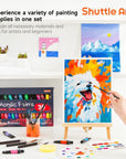 54 Pack Acrylic Paint Set, Acrylic Painting Set with 30 Colors Acrylic Paint, Wooden Easel, Painting Canvas, Paint Brushes, Palette, Art Painting Supplies for Kids Adults Beginner Artists