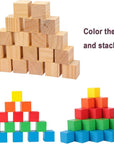 4PACK Wooden Blocks for Crafts, Unfinished Wood Cubes Blocks, 3 Inch Natural Wooden Blocks, Wood Square Blocks, Wooden Cubes for Arts and Crafts and DIY Projects