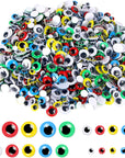 1000 Pcs Self Adhesive Googly Wiggle Eyes for DIY, Multi Colors and Sizes Craft Sticker Eyes