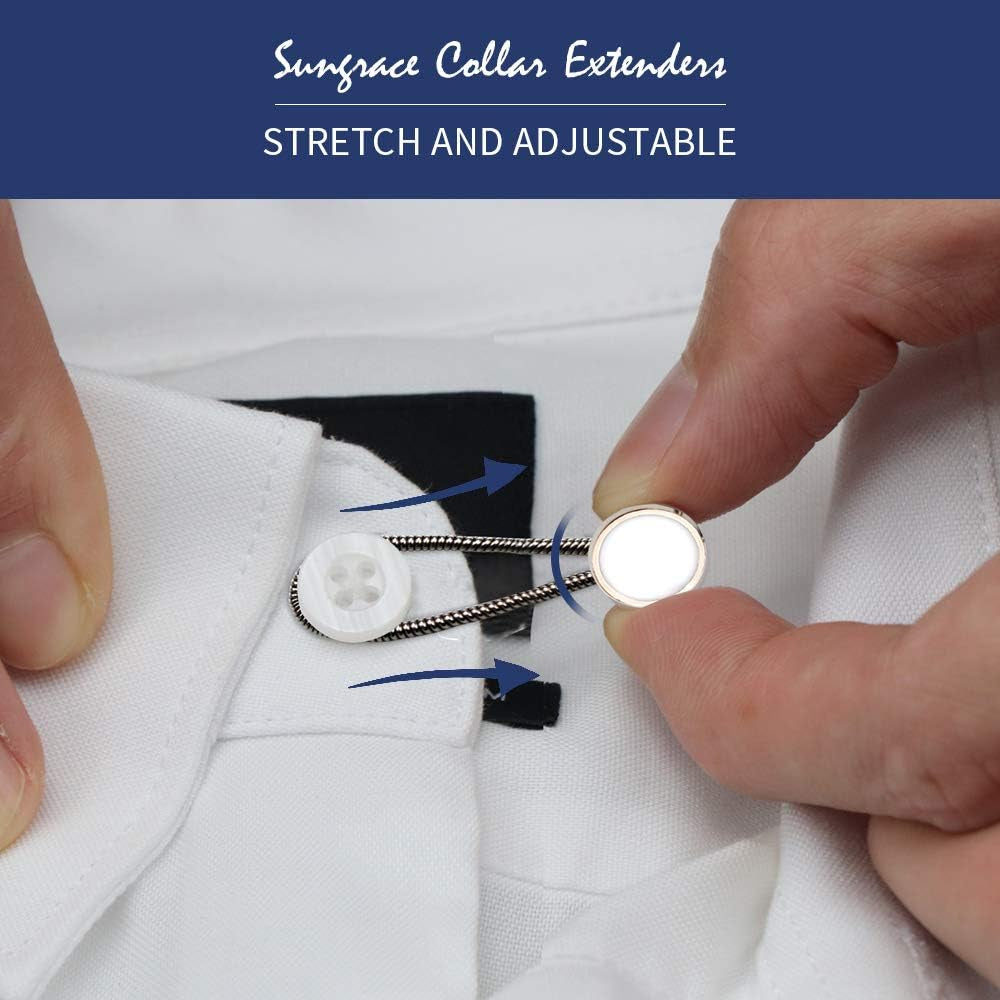 Metal Collar and Buttons Extenders for Shirt Dress Trouser Coat (12 Pack)