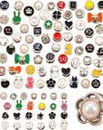 80 Sets Brooch Pin Assorted Instant Buttons Jean Buttons Pins Mini Pins Shirt Brooch Buttons Small Safety Lapel Pins for Women Clothes Jeans Coat Dress Hat Decoration, 0.39 Inch