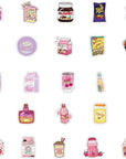 100Pcs Cute Snack Stickers Food Stickers Drink Stickers, Cute Small Stickers Set Kawaii for Teens/Boys/Girls/Adults