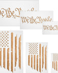 6 Pieces American Flag Stencils We the People Stencil Reusable Tracing Templates US Flag Painting Templates for Painting on Wood for DIY Card Albums Wall Floor Crafts Decors, 6 Sizes