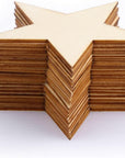 20Pcs Wooden Stars for Craft Blank Unfinished Wooden Stars Ornaments Wooden Star for Writing and Painting for Christmas Festival Decor
