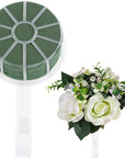 2Pcs Wedding Bouquet Holder Bridal Handle Bouquet Plastic Flower Foam Handle with Mud DIY Bridal Flowers Wedding Decoration Size L Green