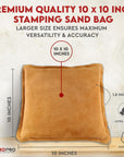 10” Metal Stamping Sand Bag – Premium Suede Leather Square Metal Forming Sandbag – Triple Stitched Jewelry Sand Bag for Jewelry, Metal Stamping, Chasing, Engraving & Wire Forming