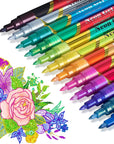 Glitter Metallic Paint Pens: Sparkle Water-Based Marker Pen for Greeting Cards, Mugs, Wood, Art Drawing, Rock Painting, Posters, Albums, Scrapbooking (18-Count)