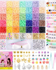 Clay Beads Bracelet Making Kit, 40 Colors Polymer Clay Beads for Jewelry Making, 5300 Pcs Heishi Beads Friendship Bracelet Kit with Alphabet Letter Beads Charms