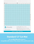 CUT-MAT-12-3T Cameo -All Versions-Cut Mat (3 Pack) with 50 Designs