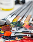 Red Sable Filbert Paint Brushes 6Pcs for Watercolor, Acrylic, Oil, Tempera and Gouache Painting
