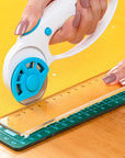 45Mm Rotary Cutter for Fabric with Safety Lock Ergonomic Classic Comfort Loop Rotary Cutter for Crafting Sewing Quilting (Extra 5Pcs 45Mm Replacement Blades Included)