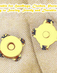 Magnetic Snaps Buttons, Plum Magnetic Snap Closures for Purses Handbags Clothes Bags Scrapbook, 15Mm Magnet Button Closure Fastener for Sewing DIY Craft (Gold)