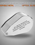 40X Jewelers Loupe, LED Light Illuminated Folding Magnifying Jewelry Eye Magnifier (LED Currency Detecting/Jewlers Identifying Type Lupe)