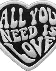 Black All You Need Is Love Iron on Sew on Funny Patch for Kids,Teens, Adult Clothes Jacket Jeans T-Shirts Pants Shoes Dog Harness- Dia.3.15 Inch