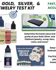 Gold Silver Jewelry Tester Appraisal Kit 10K 14K 18K 22K 24K Platinum Palladium Test Precious Metals 999 925 Scrap