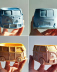 3D Bus Flower Pot Silicone Mold Container Bowl Resin Mold Retro Car Shape Candle Vessel Concrete Cement Mold Epoxy Resin Casting Silicone Molds Succulent Planter Storage Box DIY Art Crafts
