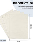 50/100 Sheets A4 Mulberry Paper Sheets Natural Fiber Rice Paper,8.3X11.7In Natural Decoupage Tissue Paper for Writing Painting, Decorative Paper, Card Making Paper DIY Craft