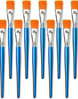 1 Inch Flat Paint Brushes for Acrylic Painting,12 Pieces Large Synthetic Paint Brushes Bulk with Wooden Handle for Acrylic, Watercolor, Oil, Crafts, Face Body Art