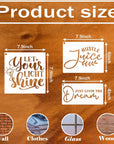Word Stencils for Painting on Wood Sign Canvas Fabric, Reusable Welcome Farmhouse Burning Inspirational Art Craft Paint Stencil for Shirt Family Furniture Wall Card Making (20 Word 8In)