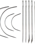 Heavy Duty Hand Sewing Needles Set - 12 Needles for Upholstery, Leather, Carpet Canvas Repair
