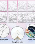 8 Pack Pre Drawn Canvas for Painting for Adults, Sip and Paint Party Supplies Canvas Painting Set for Artist, Beginner, Stretched Outline Canvas to Paint Landscape Party Favor(8X10)