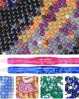 5D Diamond Art Painting Pen Kits, 16 Pcs Metal Tips Diamond Art Painting Drill Pens Accessories Tools Kits, Metal Brass and Screw Thread Tips for DIY Craft, Comfort Grip, Pink+Blue