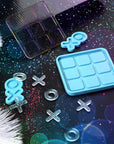 Tic Tac Toe Resin Mold with 5 Chess Pieces Molds, X O Board Game Silicone Molds for Resin Casting,Diy Tabletop Board Game