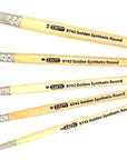 Brush Golden Synthetic Rounds Brushes Set Sizes 2,4,6,8,10