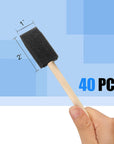40 Pcs Foam Brush,1” Foam Paint Brushes, Wood Handle Sponge Paint Brush, Foam Brushes for Painting for Staining, Varnishes, and DIY Craft Projects