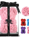 Valentine's Day Gift Rose Bear Eternal Flower Rose Teddy Bear PE Foam Bear 25cm Valentines Day