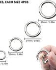 16PCS Spring O Ring Zinc Alloy round Carabiner Snap Trigger Buckle DIY Clip 4 Styles for Key Chains Bag