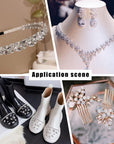 64 Pcs 4 Shapes Pointed Back Rhinestone Glass Rhinestones Gems AB Color Rectangle/Teardrop/Heart/Oval Jewels Embelishments with Silver Plated Back Crystals Rhinestones for Jewelry Making