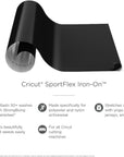 Sportflex Iron on Vinyl, DIY Supplies, 11.8” X 24” HTV Roll - Black