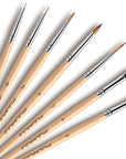 Sable Watercolor Brushes, Professional Watercolor Paint Brushes Set of 7, Soft Kolinsky Sable Hair - Pointed Rounds, Designer, Filbert for Watercolor, Gouache, Inks, Water-Based Oils and Egg Tempra