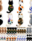 32 Pieces Enamel Cat Charms for Jewelry Making and Crafting - Cute Kitty Charm for Bracelets Earrings Necklaces Pendants Keychains Crafts (32Pcs Cat-C)
