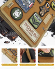 Patch Display Board, Flip-Page Patch Book with Metal Removable Ring Binders, Tactical Patches Booklet Organizer for Patch, Military Patch Collections(No Patches Included), Coyote Brown
