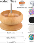 Upgrade Wooden Bead Spinner with 2 Pcs Big Needles,8000 Pcs Seed Beads and 1 Surprise Gift Pack for Jewelry Making Tools,Quickly Stringing Beads Tool, Manual Operated