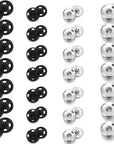 100 Sets Sew-On Snap Buttons Metal Snap Fastener Buttons Press Button for Sewing Clothing, Black and Silvery (8Mm,10Mm)