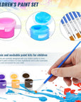 12 Sets(168 Pieces) Washable Paint Set, 12 Colors Water Paint with Brushes, Washable Paint Sets for Home, Classroom and Birthday or Art Party(24 Brushes)